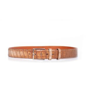 Santoni Alligator leather belt in brown